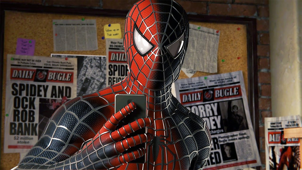 Peter Transform Raimi Verse His MOD Raimi Movie Symbiote Suit in Spider-Man Remastered PC