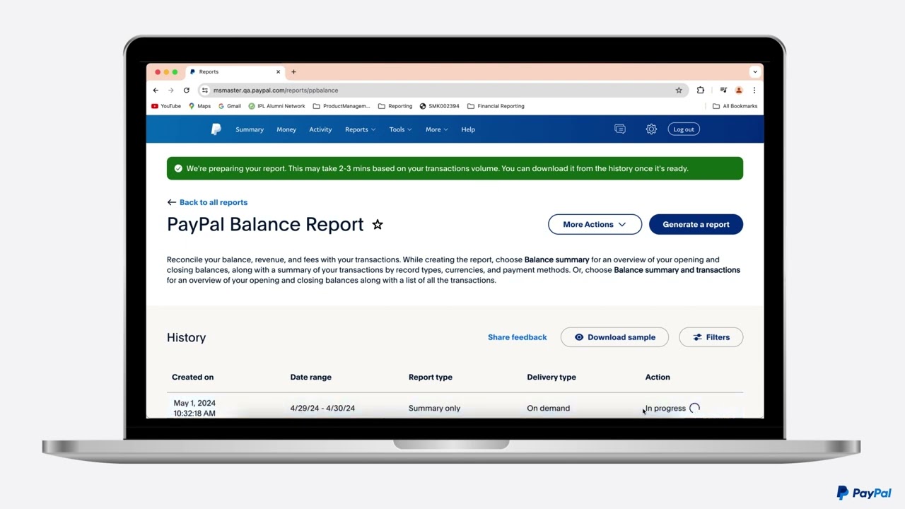 PayPal How To&rsquo;s for Business Balance Report