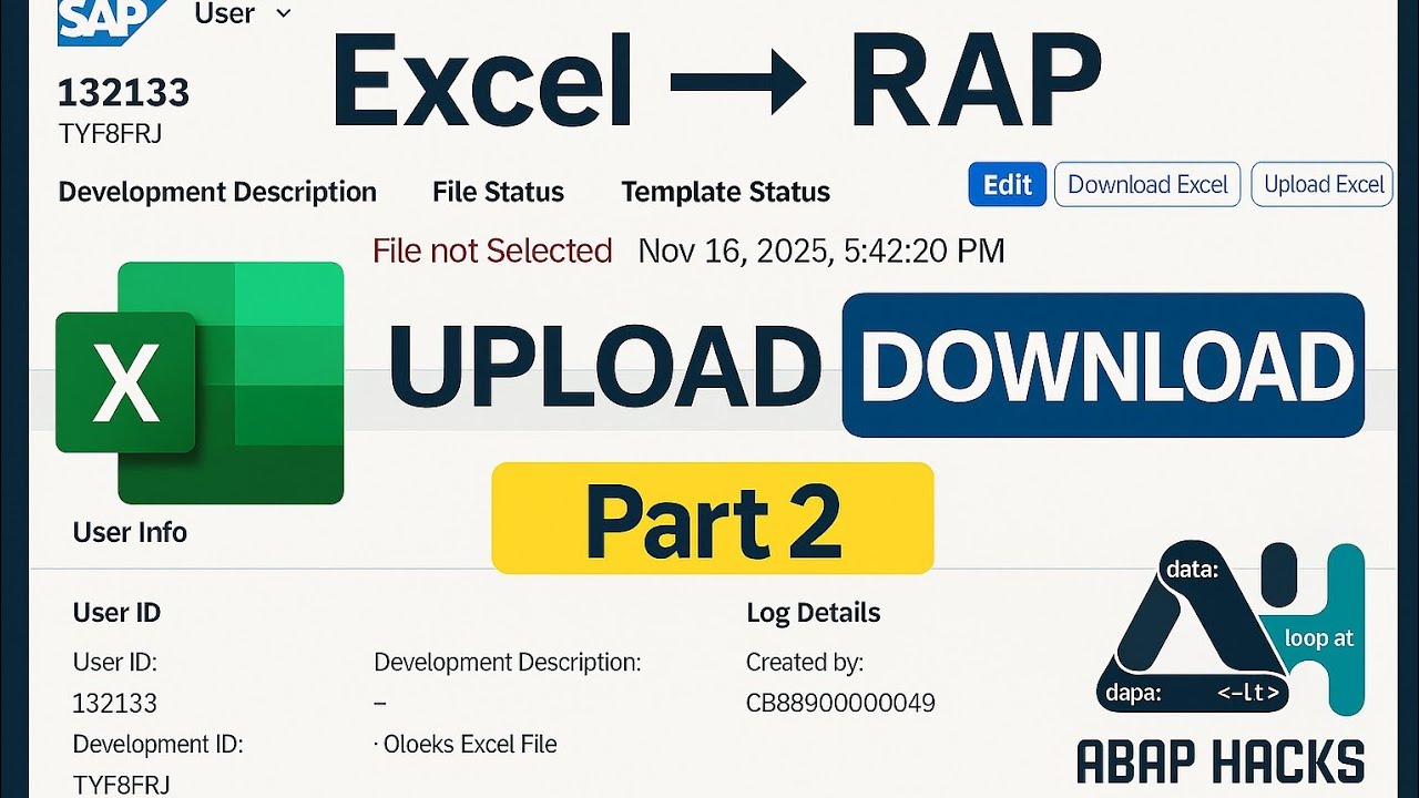 RAP Excel Upload( Object Page ) | code walkthrough : Part 2