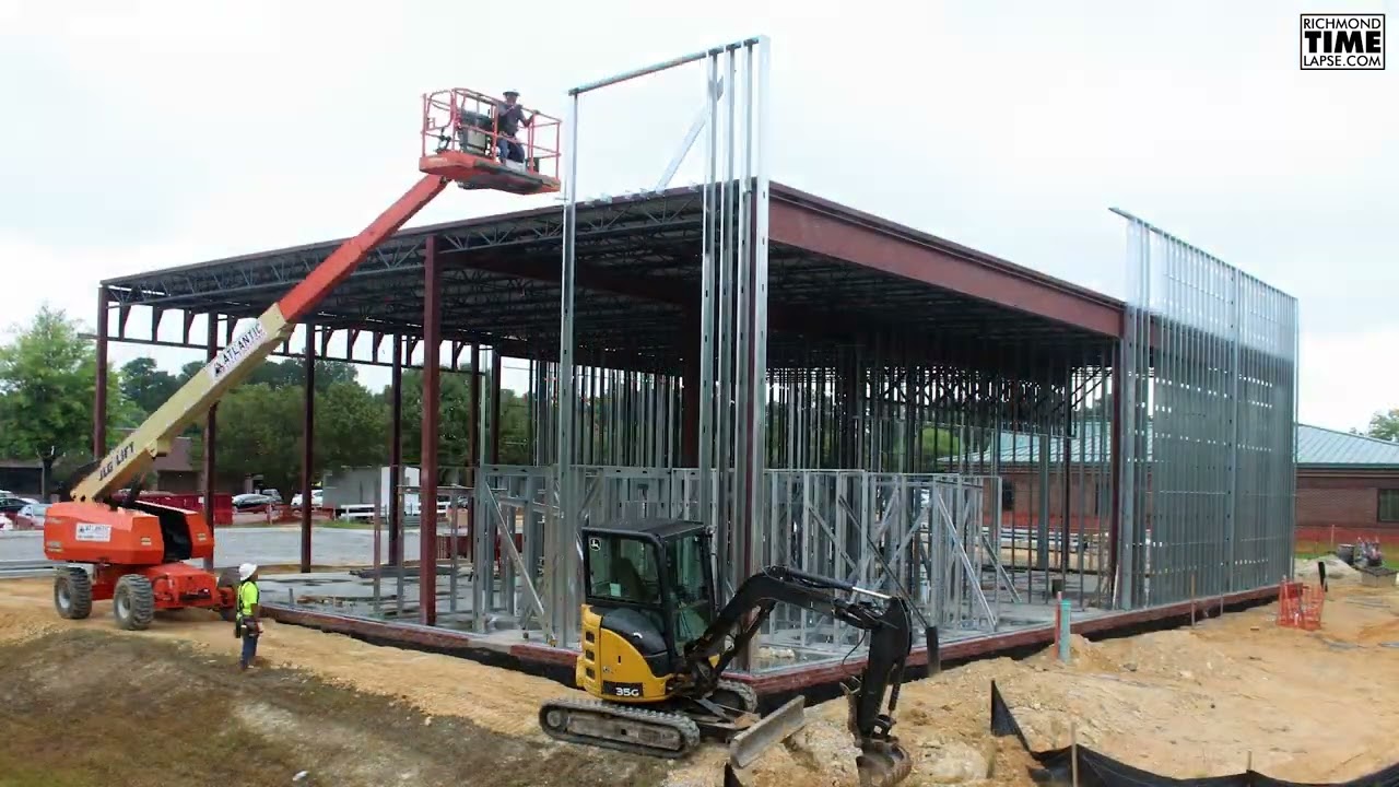 Installation of steel studs time lapse video