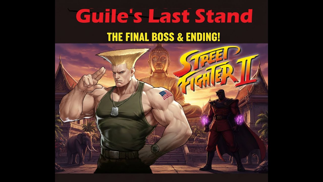 Street Fighter II  - Guile vs M Bison & Ending