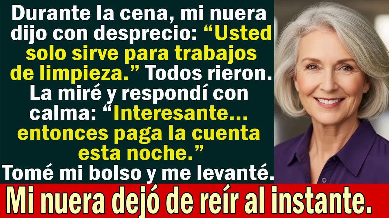 Durante la cena, mi nuera dijo “Usted solo sirve para trabajos de limpieza ” Todos rieron… 2