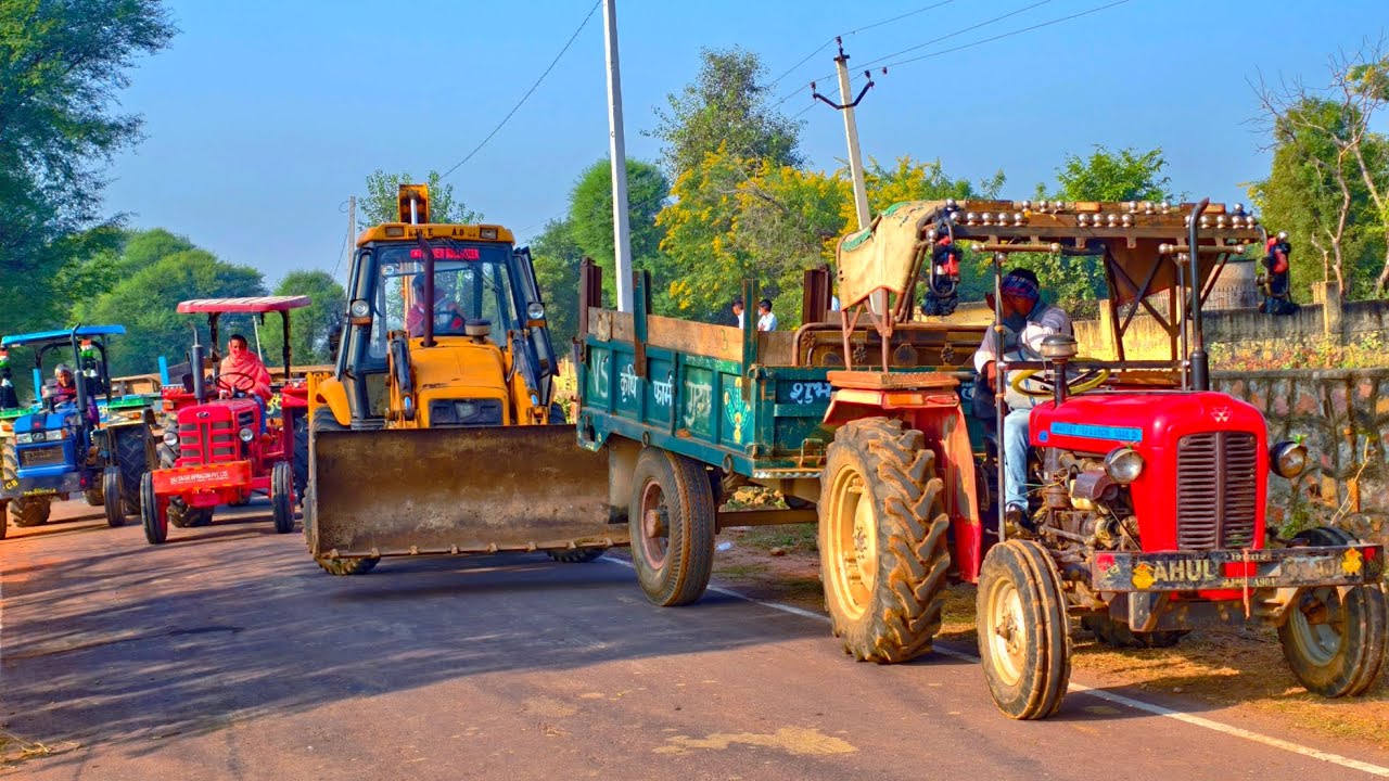 Jcb 3dx Eco Loading Mud in My Village Mahindra 275 New hill 3630 Swaraj 855 Eicher 380 Kubota Models