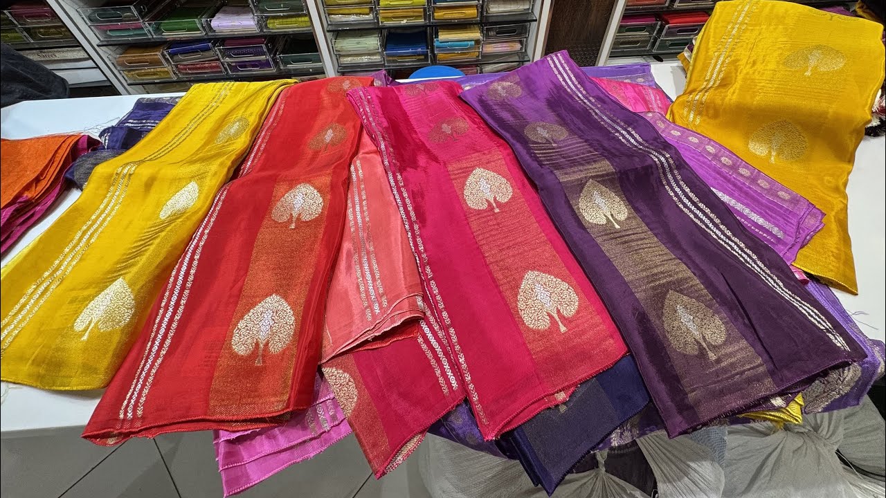 SALE 50%Of Premium Banarasi Viscose Georgette Chiffon Tissue Organza Satin Crepe