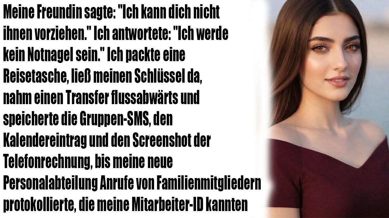 Meine Freundin sagte: „Ich kann dich nicht über sie wählen.“ Ich antwortete: „Ich bin kein Plan B.“