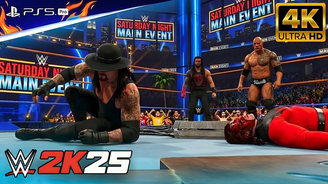 WWE 2K25 | Roman Reigns and The Rock vs Undertaker and Kane | Extreme Rule