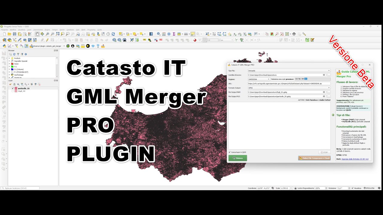 Plugin CatastoIT GML Merger PRO per QGIS