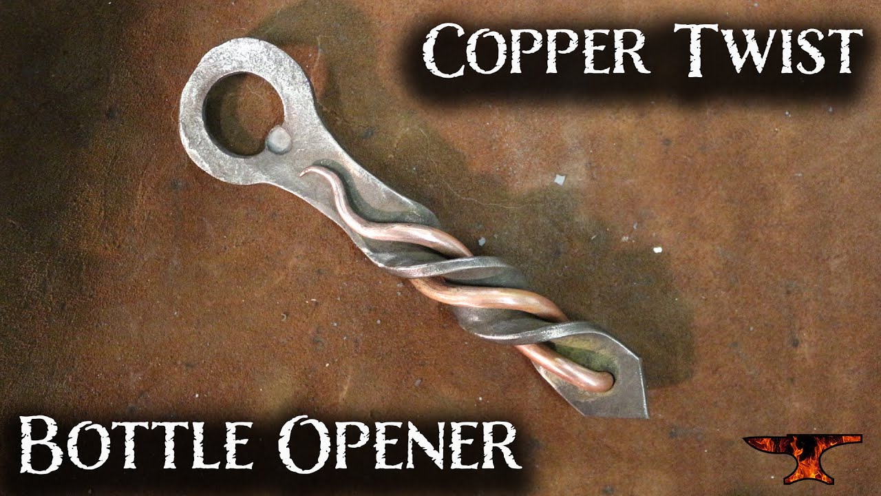Forging a copper twist Bottle Opener - no.30