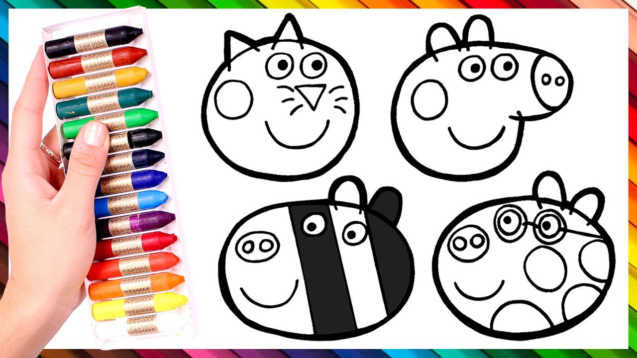 💕 PEPPA PIG 💕 Dibuja y Colorea a Peppa y sus amigos 🦓😻