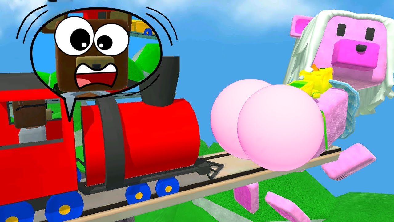 Joann Bear GOT PRANKED WITH TRAIN CHALLENGE in Super Bear Adventure