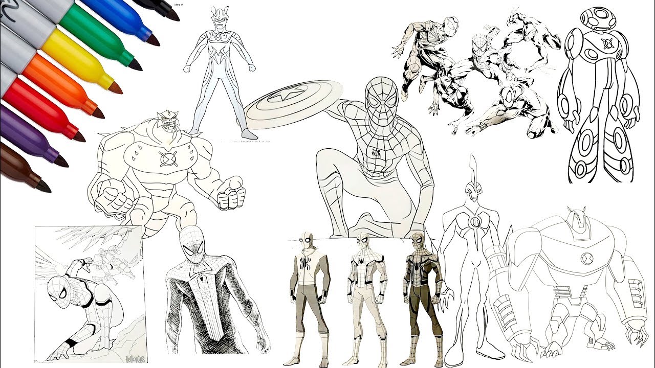 SPIDER-MAN And The Most Popular Coloring Pages | SAILANY Coloring Kids