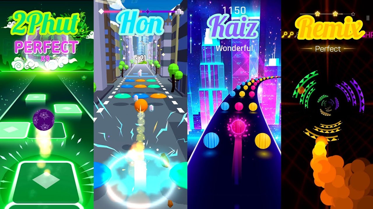 2 Phut Hon Kaiz Remix — Tiles Hop против Color Hop 3D против Dancing Road против Smash Colors 3D