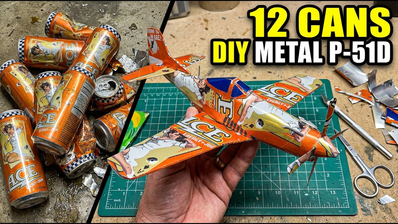 Building an epic soda can airplane: Incredible soda can P-51 Mustang!