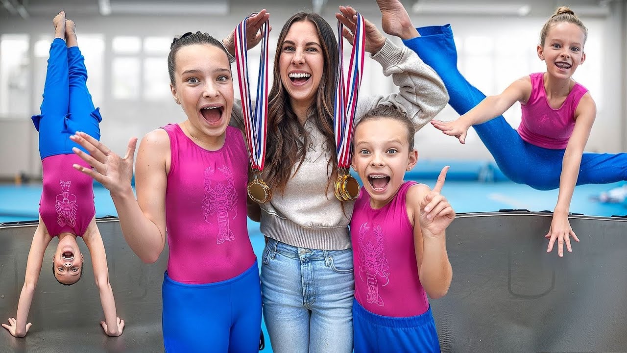 OUR FIRST GYMNASTICS MEET! 🏆 WINNING Acro, Flips, Bar