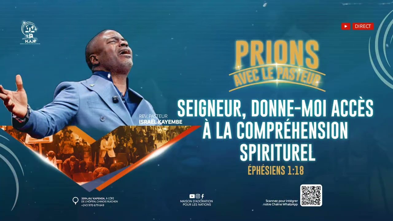 35 MIN DE PRIÈRE NON STOP | Pst Israël Kayembe – Compréhension Spirituelle