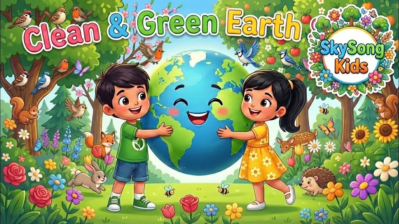 Clean & Green Earth Song 🌍 | Kids Environmental Song | Save Earth Song for Children