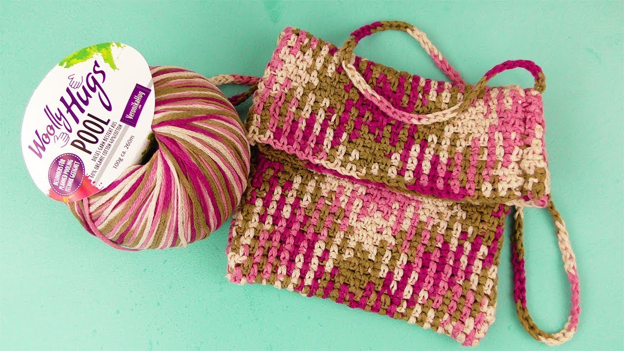Tasche Häklen mit Planned Pooling aus Woolly Hugs Pool | Color Pooling Häkeln | Sommer Idee