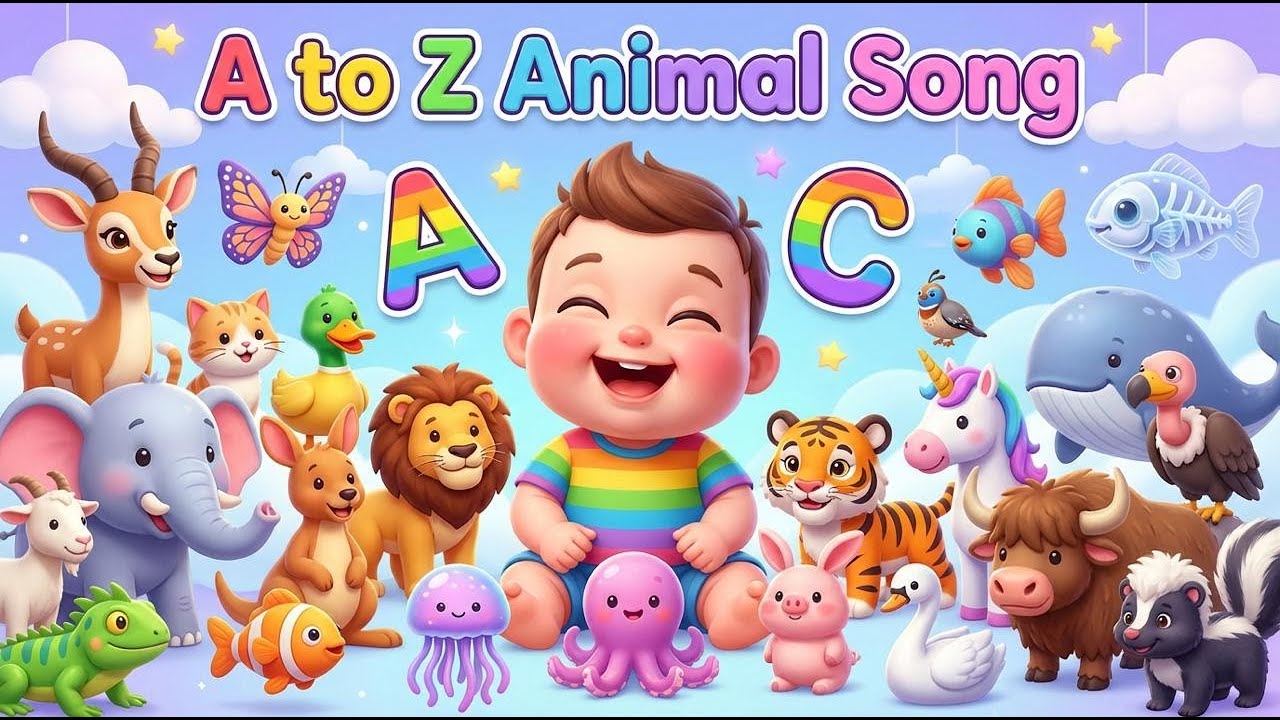 Learn A to Z Animals with Sounds | Fun Nursery Rhyme & Children Songs
