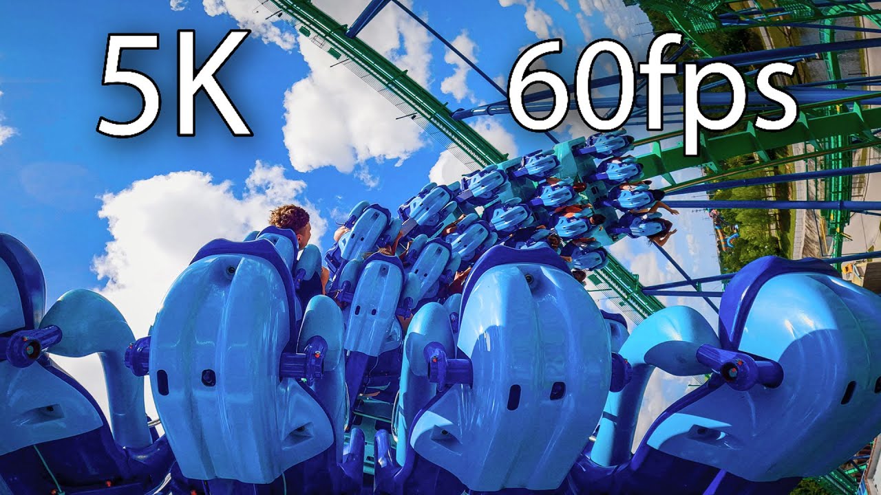 Kraken Back seat on-ride 5K POV @60fps SeaWorld Orlando
