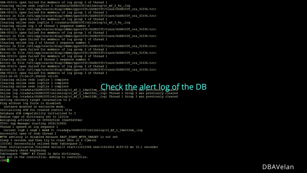 07Aug2023 CreateDB Using 122 DBCA