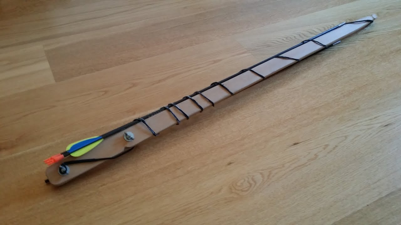 Arco casero tabla madera de somier cama. How to Make a bow Home make a bow DIY