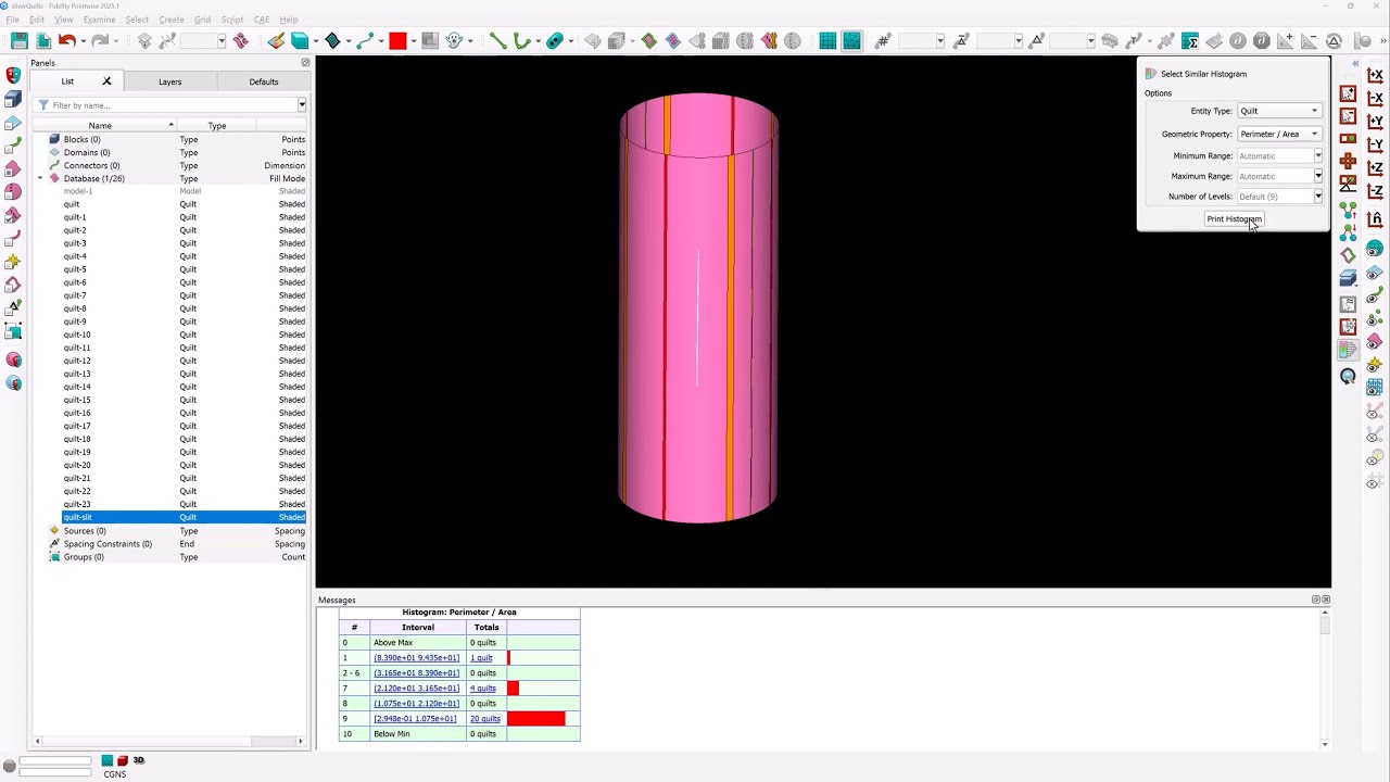 Fidelity Pointwise: Select by Histogram | How to Detect Sliver Quilts & Domains