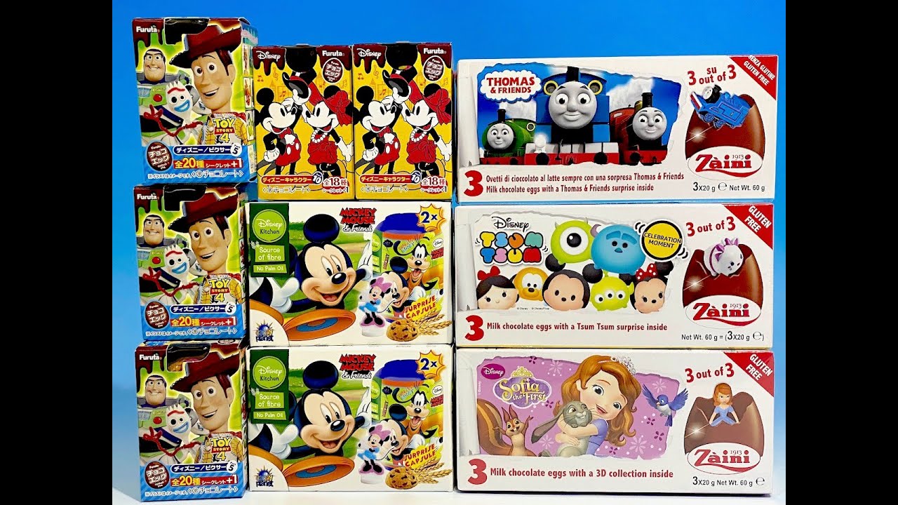 チョコエッグ　ザイーニ（トーマス・ツムツム・ソフィア）　フルタ（ディズニー＆ピクサー）　クッキー