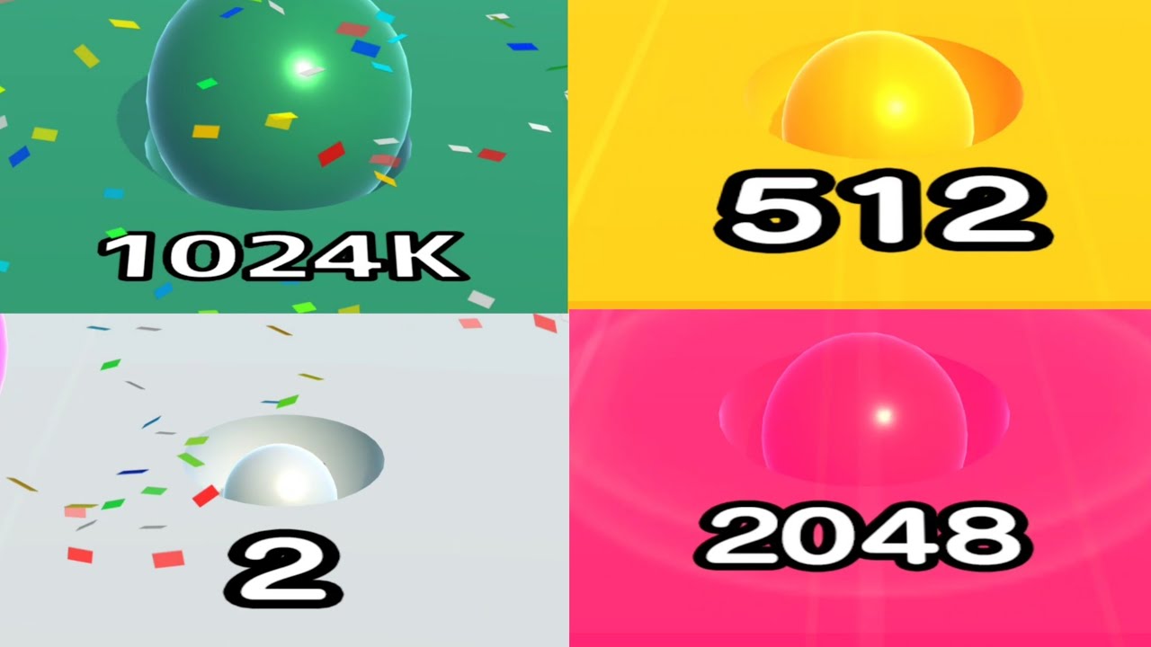 Ball Run Infinity - Ball Run 2048 Max Level Up to 1028k, 2048k, 2k, 512k