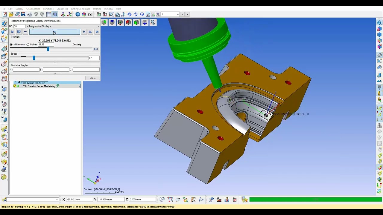 WORKNC -  5Axis -  Curve Machining