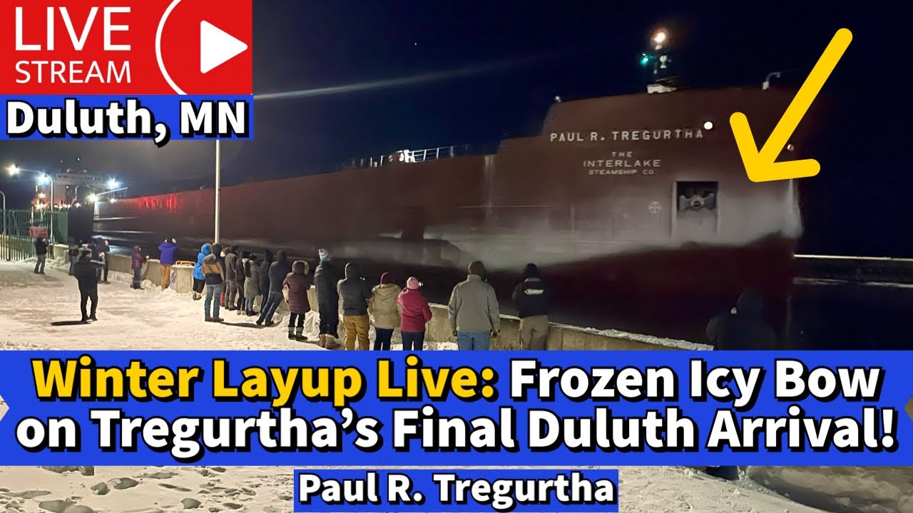 ⚓️Зимний лейап в прямом эфире: Frozen Icy Bow о последнем прибытии Tregurtha в Дулут!