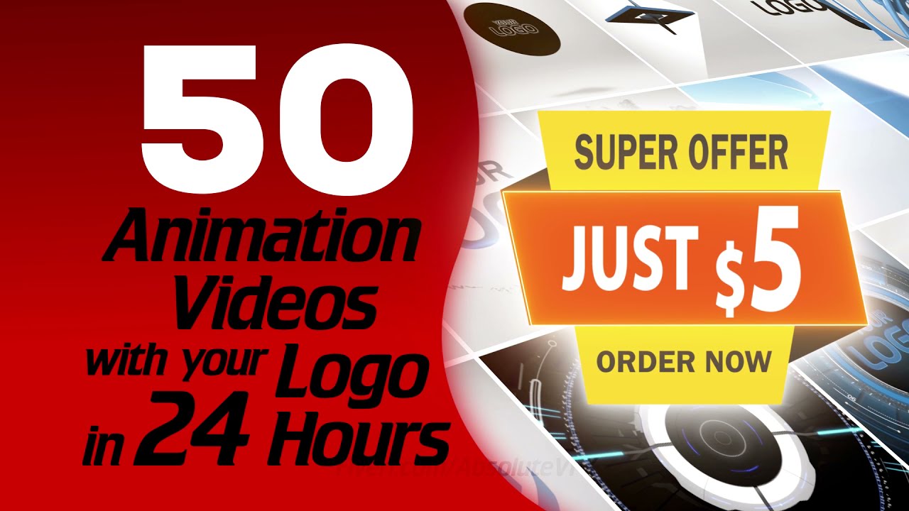 50 Intro Animation Videos with your LOGO in 24 Hours