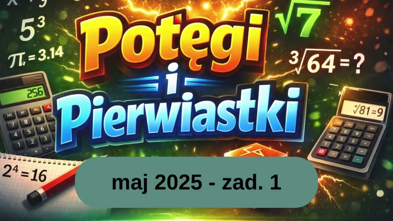 Matura. Potęgi i pierwiastki. Matura maj 2025 zadanie 1