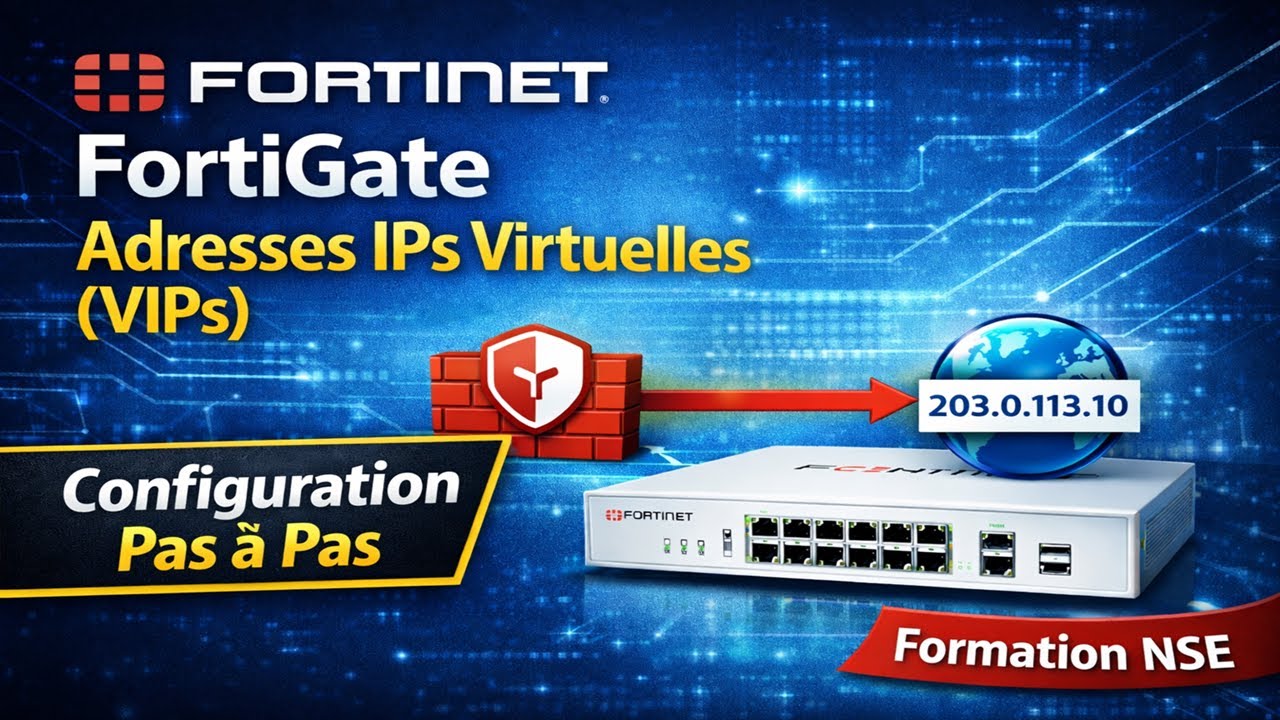 8- FortiGate Cas pratique  - Configuration des IPs virtuelles (VIPs) – Étape par étape | NSE