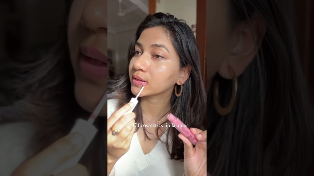 Lipstick swatch | elf lip lacquer- wild rose