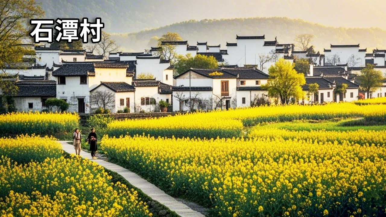 少为人知的春季赏花之地——安徽石潭村，阳春三月花开半城，绝美花海好似人间仙境【行走世界的北京老刘】