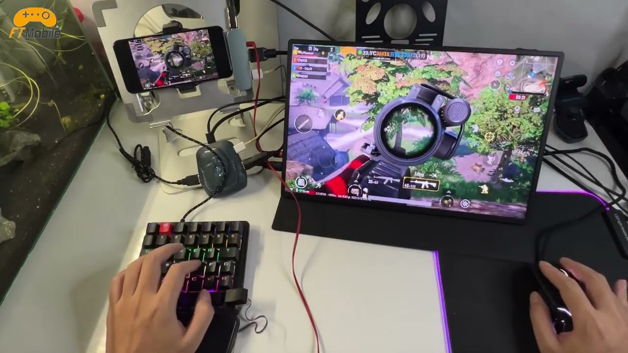 Bộ Phụ Kiện PUBG Mobile VNG View Màn Di Đông To Chơi Game Bàn Phím Chuột