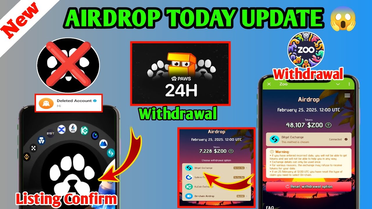 Paws Account Deleted 😱 | Paws Task Complete Compalsary And Claim 27Feb | Zoo Tokan Withdrawal