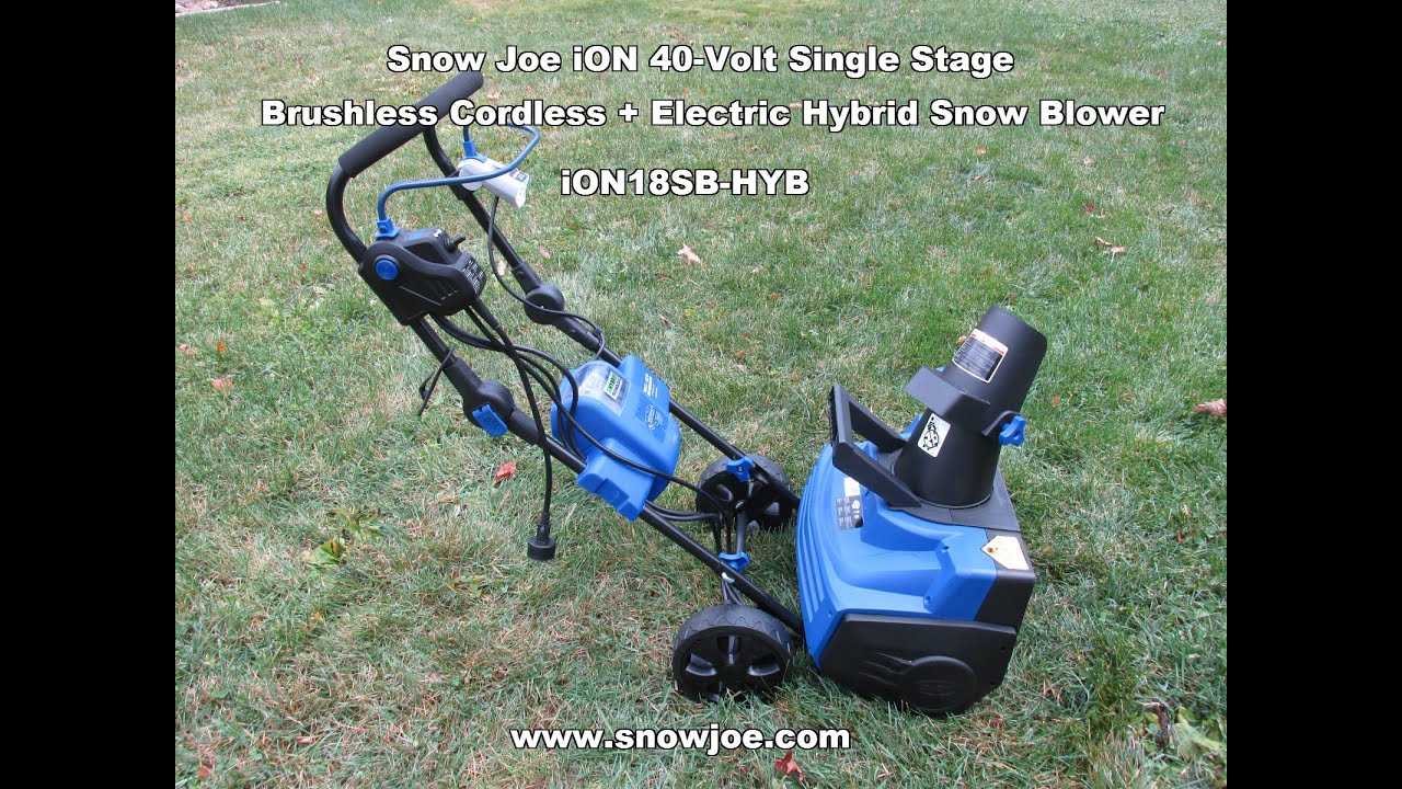 Snow Joe iON 40-Volt Cordless + Electric Hybrid Snow Blower iON18SB-HYB Unboxing Review