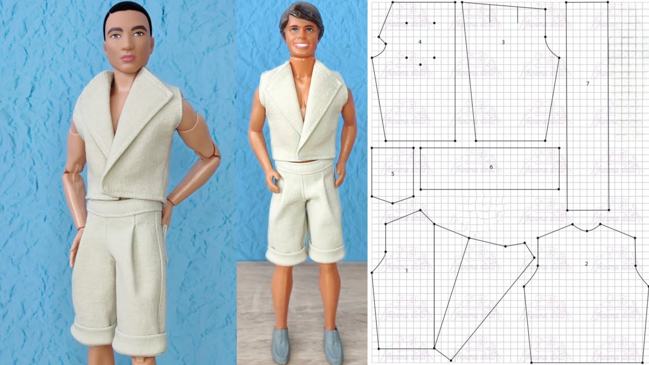 189 pantalón corto y chaleco para Ken (patrones en la descripción)