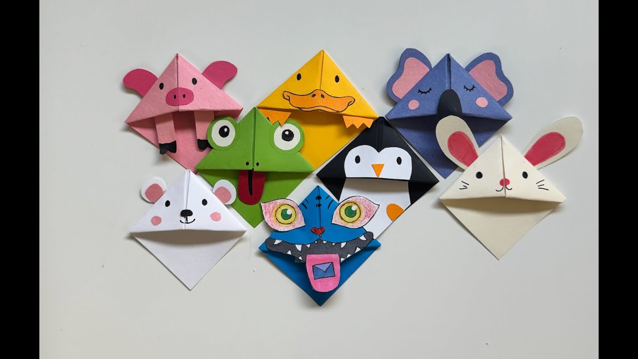 Cute DIY Animal Origami Corner Bookmarks | Easy Step by Step Instructions