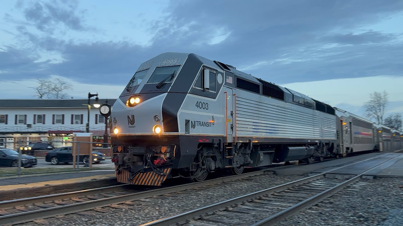 [4K/HDR]: NJ Transit PL42AC 4003 leads train 1173 with 4-Car MLV Consist (3/11/26)