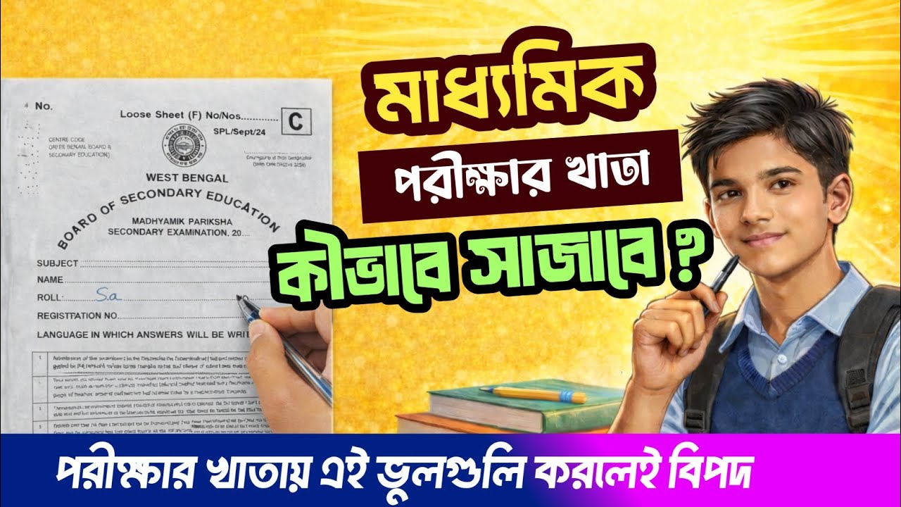 মাধ্যমিক পরীক্ষার খাতা এভাবে সাজাও || আসল খাতা দেখে নাও|| কোন ভুলগুলি করলেই বিপদ ? 