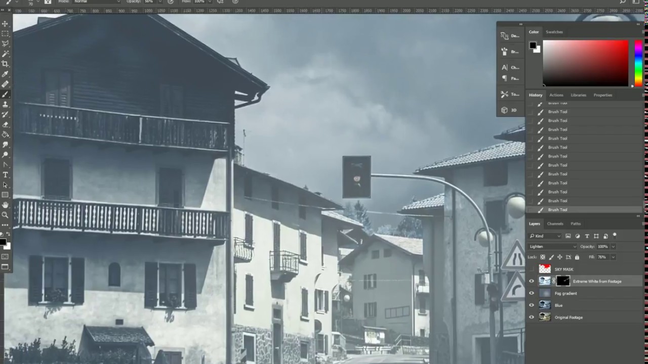 Day to Snow Digital Matte painting process