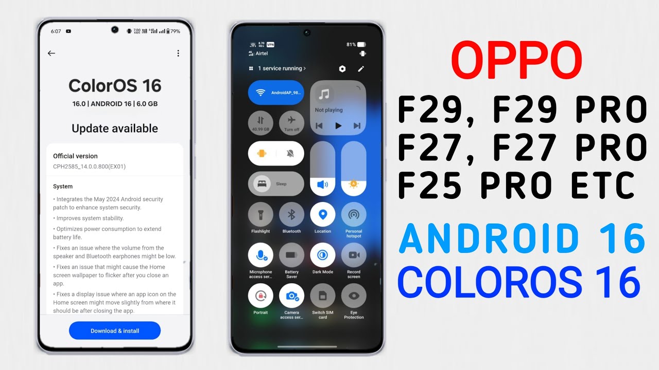 Oppo (F Series) ColorOS 16 Android 16 Update : Schedule (Timeline)🔥 F29/F29 Pro,F27/F27 Pro,F25 Pro
