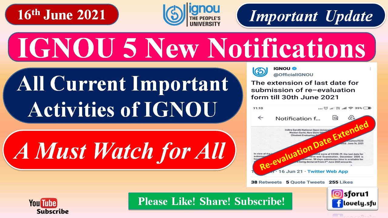 IGNOU 5 New Notifications || IGNOU All Current Important Activities for All Students || A Must Watch