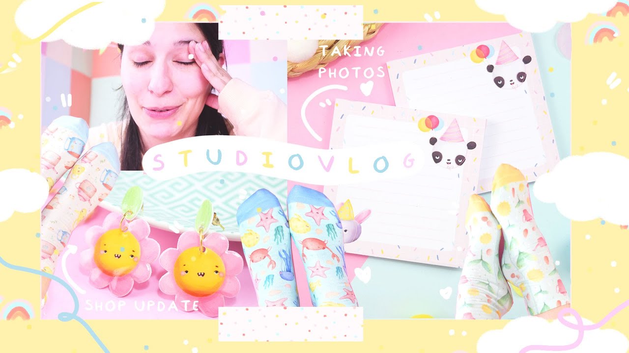How I get ready for a SHOP UPDATE 🌈 / Stocking products, awkward product photography / STUDIO VLOG