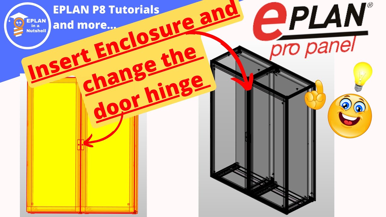 Insert Enclosure in EPLAN ProPanel and change the door hinge.