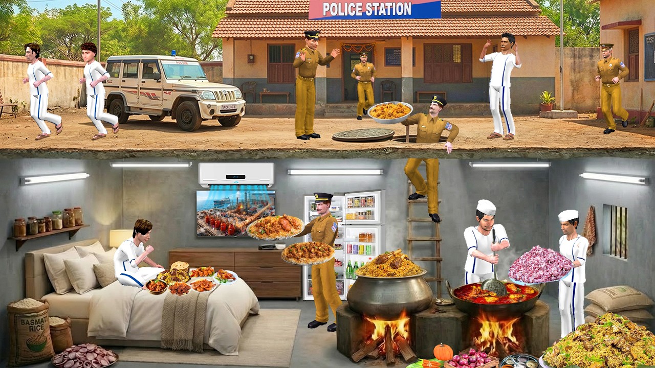 Jail Mei Underground 5 Star Kitchen Chor Cooking Mutton Biryani Hindi Kahaniya Moral Stories