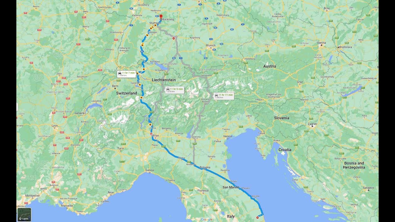 REAL TIME Roadtrip | ITALIAN Traffic Madness | Evening Drive SWISS Alps and GERMAN Autobahn by Night