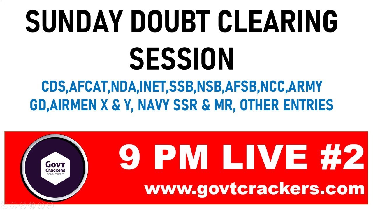 SUNDAY DOUBT CLEARING SESSION #2 | GOVTCRACKERS